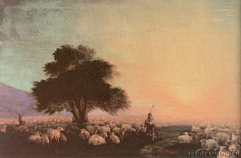 Отара с пастухами. Закат. 1860 * - Otar with the shepherds. Sunset. 1860 *
60 х 89 смХолст, маслоРомантизм, реализмРоссияМосква. Собрание С. Горшина